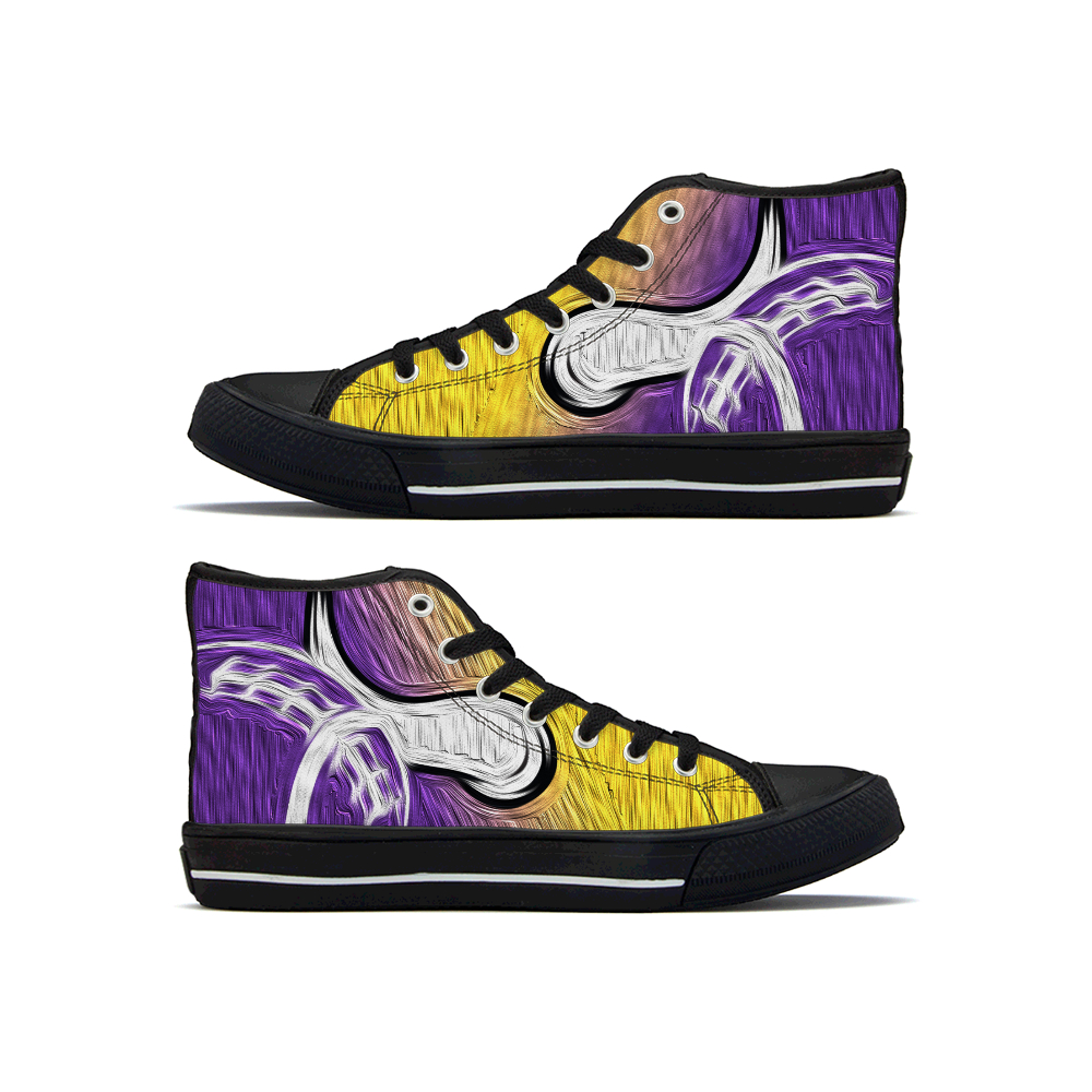 Men's Minnesota Vikings High Top Canvas Sneakers 003